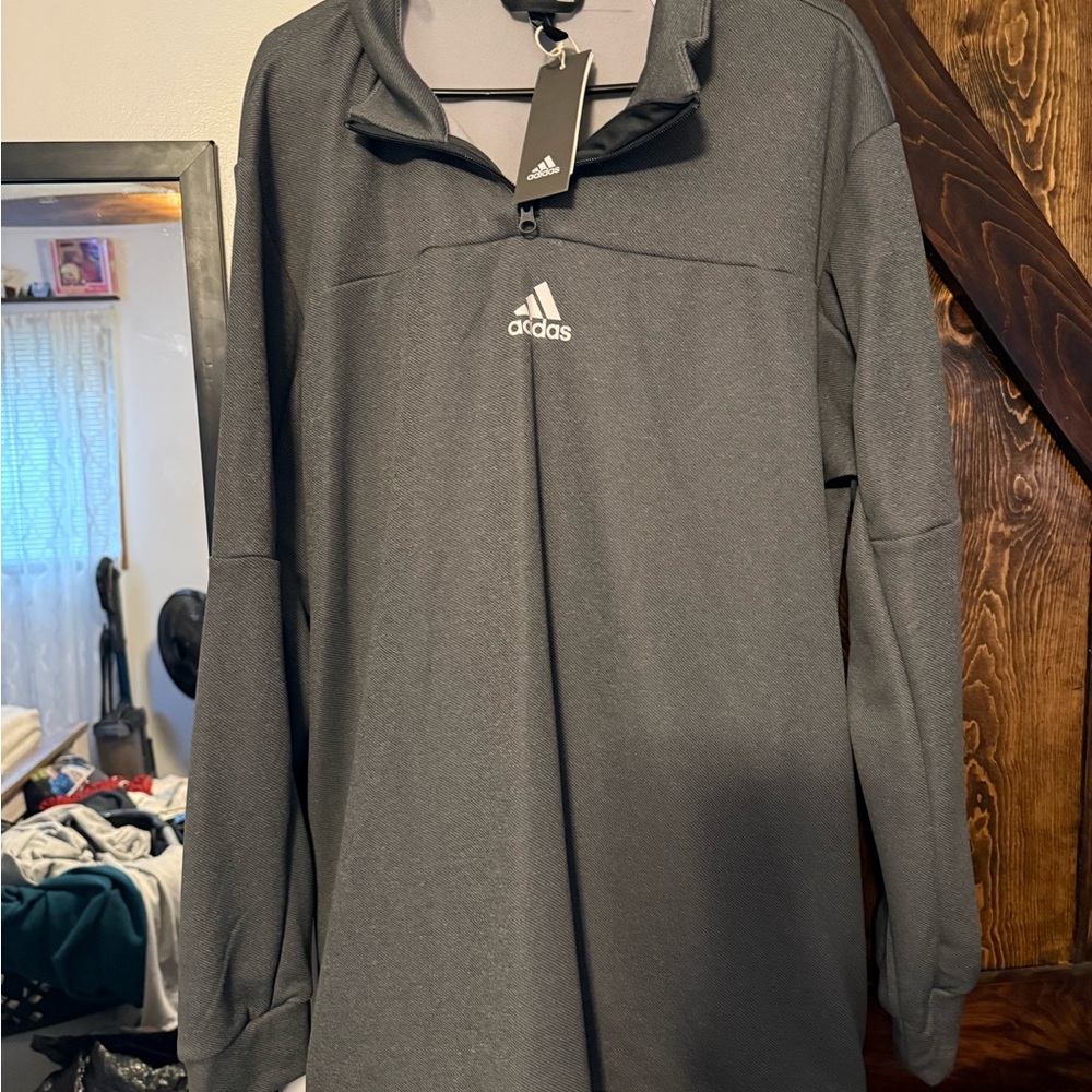 Adidas Charcoal Quarter-Zip Sweatshirt